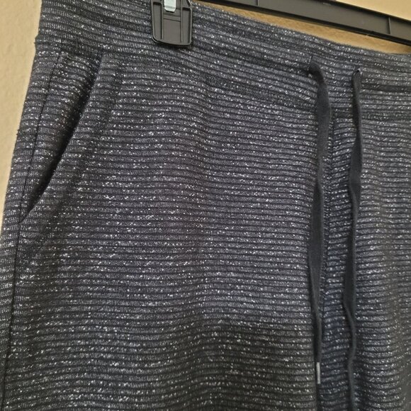 Champion Elite Womens Black & Gray Striped Joggers Pockets Fitted Size L - Picture 3 of 8